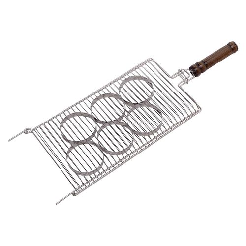 Grelha Hamburg. Grilazer GR0026 Inox 25x43cm Madeira