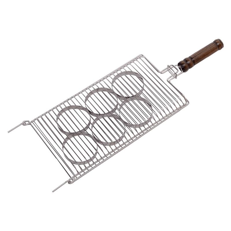 Grelha Hamburg  Grilazer GR0026 Inox 25x43cm Madeira 0