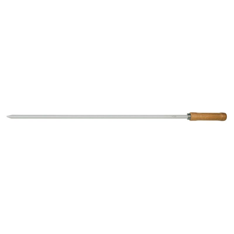 Espeto Simples Mor 3204 A o Cromado Cabo Madeira 85cm 0