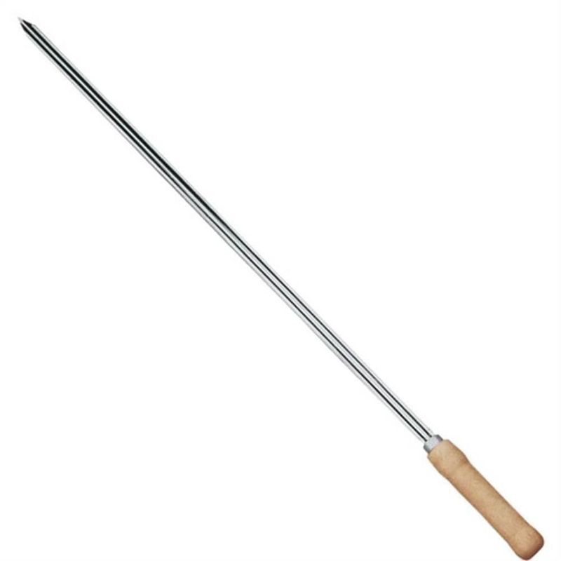 Espeto Simples Mor 3205 A o Cromado Cabo Madeira 95cm 0