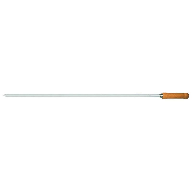 Espeto Simples Mor 3205 A o Cromado Cabo Madeira 95cm 1
