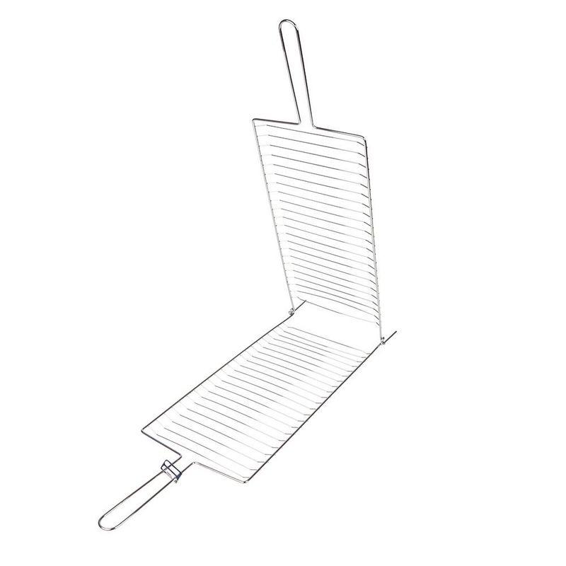 Grelha Dupla Mor 3106 A o Cromado 26x81cm c  Suporte 2