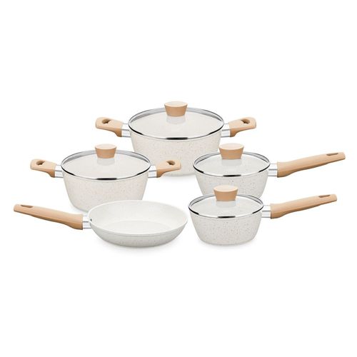 Conjunto de Panelas MTA Cerâmica Serena Vanilla 5 Peças