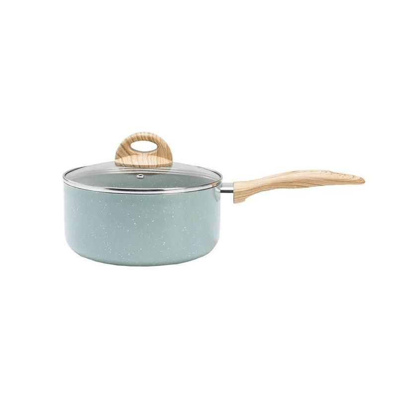 Conjunto Panela 5 Pe as Botanik Brinox - 4815 102 - Verde com Acabamento Soft-touch Amadeirado 2