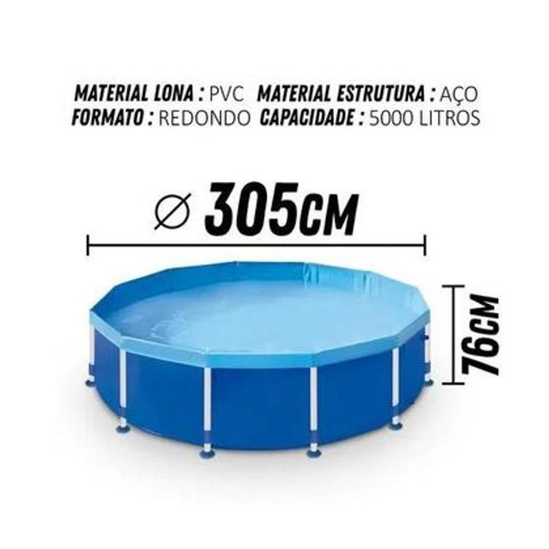 Piscina Circular Mor 5000L A o Lona Tripla Azul 1045 1