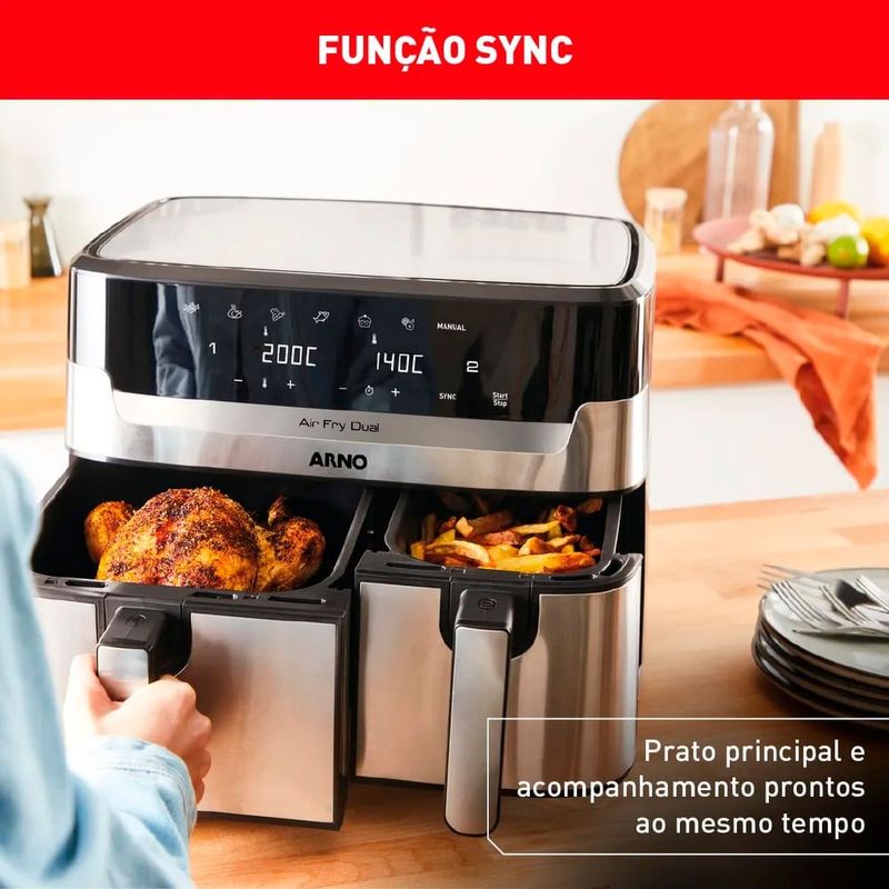 Fritadeira Arno Sem  leo Dual 5 2l 3 1l Afd2-220v 3
