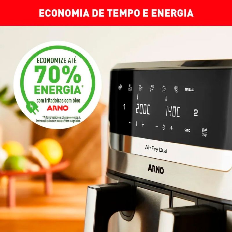 Fritadeira Arno Sem  leo Dual 5 2l 3 1l Afd2-220v 5