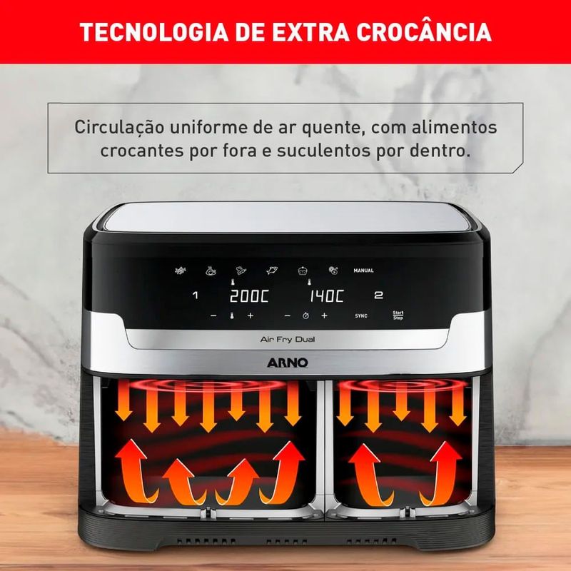 Fritadeira Arno Sem  leo Dual 5 2l 3 1l Afd2-220v 7