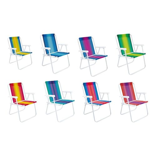 Cadeira Praia Mor 2002 Alta Aço Sortida 110Kg