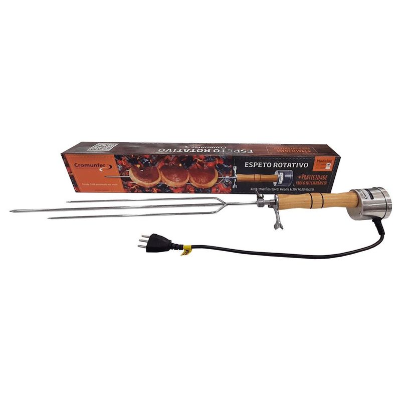 Espeto Cromunfer Rotativo El trico 220V Cromado 950mm 5