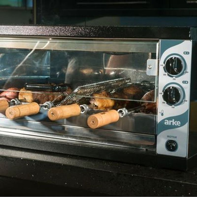 Churrasqueira Arke Abh-05 81 G s Rotativa Inox Preta 3