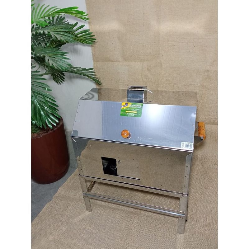 Churrasqueira Brighente Inox M dia Carv o 26 com Tampa 3