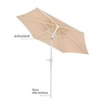 Ombrelone Mor A o  com Manivela  2 4m  Bege - 9220 2