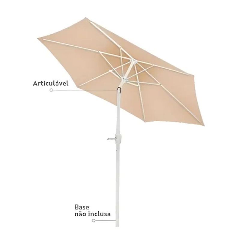 Ombrelone Mor A o  com Manivela  2 4m  Bege - 9220 2