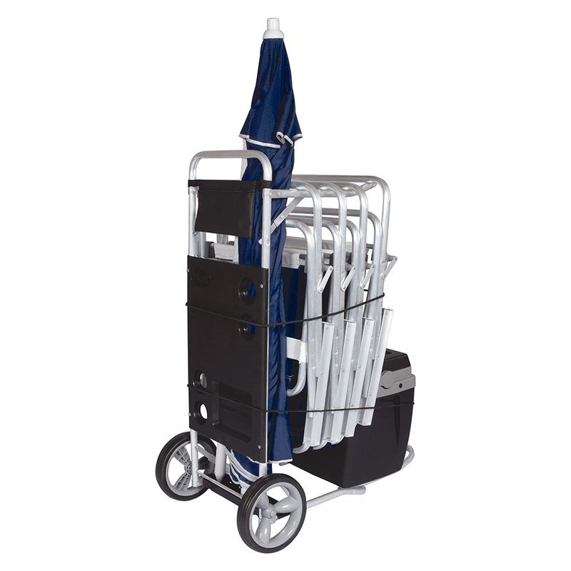 Carrinho Praia Mor Alum nio Preto c  Av  Caixa T rmica 6