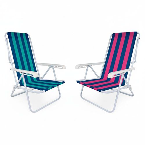 Conj. 2 Cadeiras Reclináveis Mor Aço/Polietileno