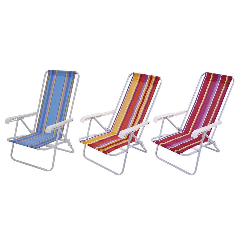 Conj  3 Cadeiras Reclin veis Mor A o Polietileno 3