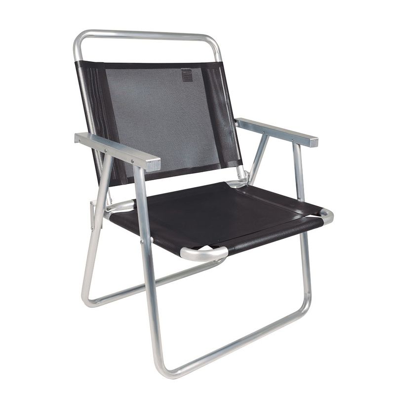 Conj  3 Cadeiras Mor Oversize Alum nio Preto 140kg 1