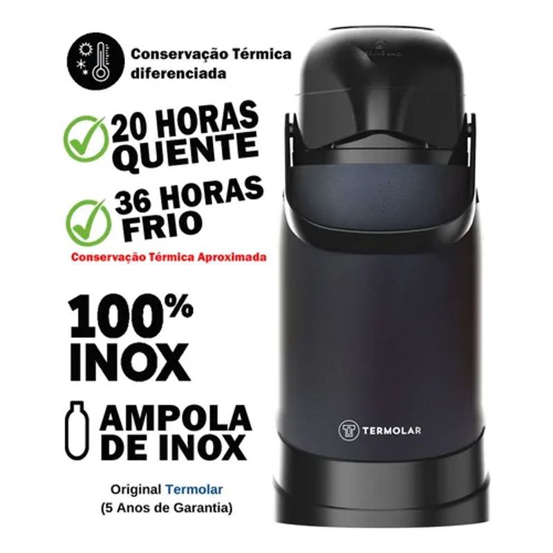 Garrafa T rmica Termolar R-Evolution 1 2L Inox Bomba 1
