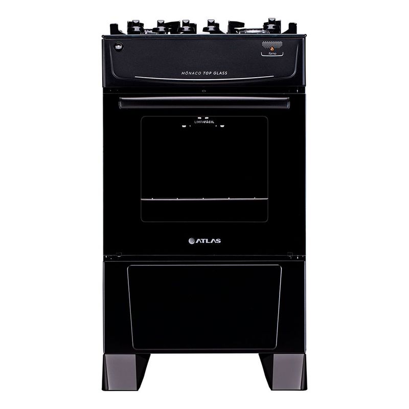 Fog o a G s Atlas M naco Top Glass 4 Bocas Auto Preto 2