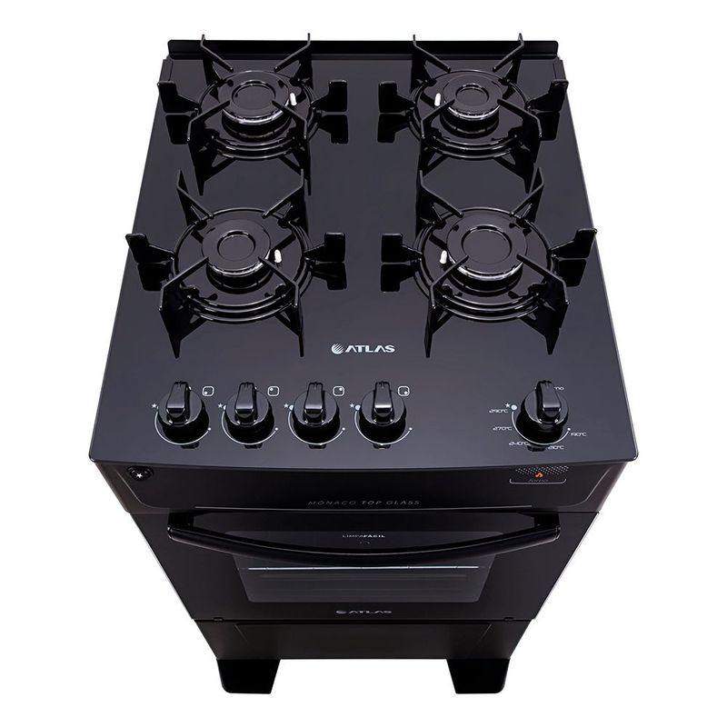 Fog o a G s Atlas M naco Top Glass 4 Bocas Auto Preto 3