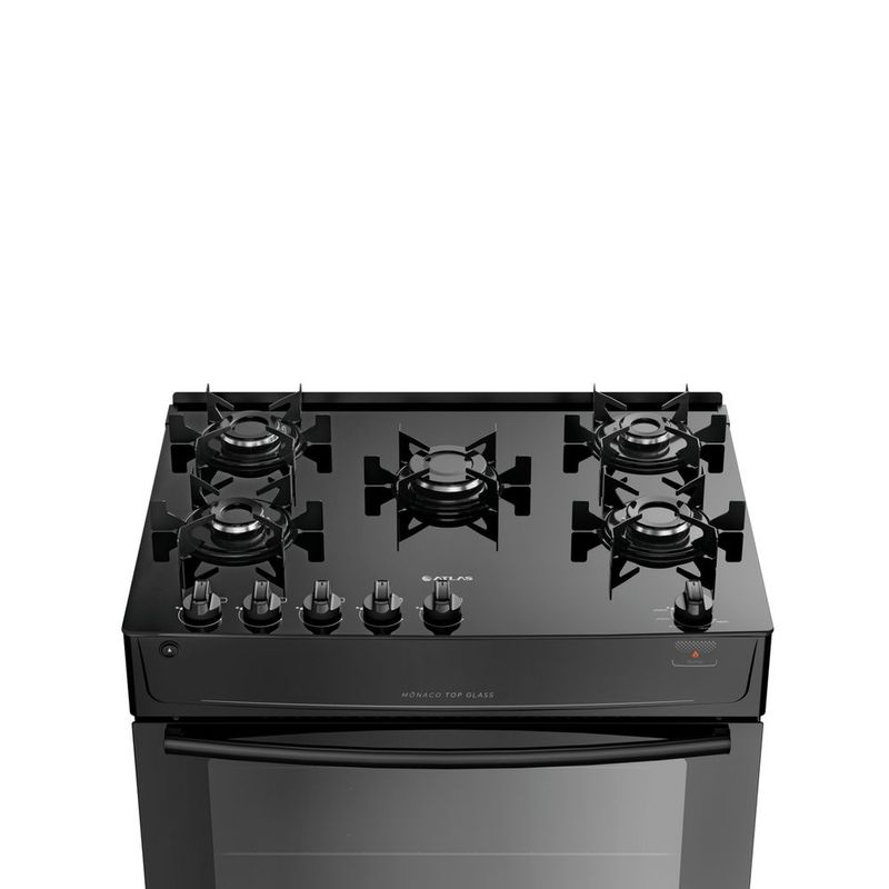 Fog o a G s Atlas M naco Top Glass 5 Bocas Auto Preto 4