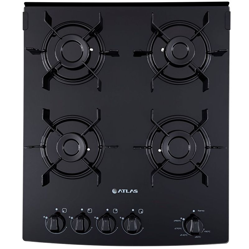 Fog o a G s Atlas M naco Top Glass 4 Bocas Auto Preto 4