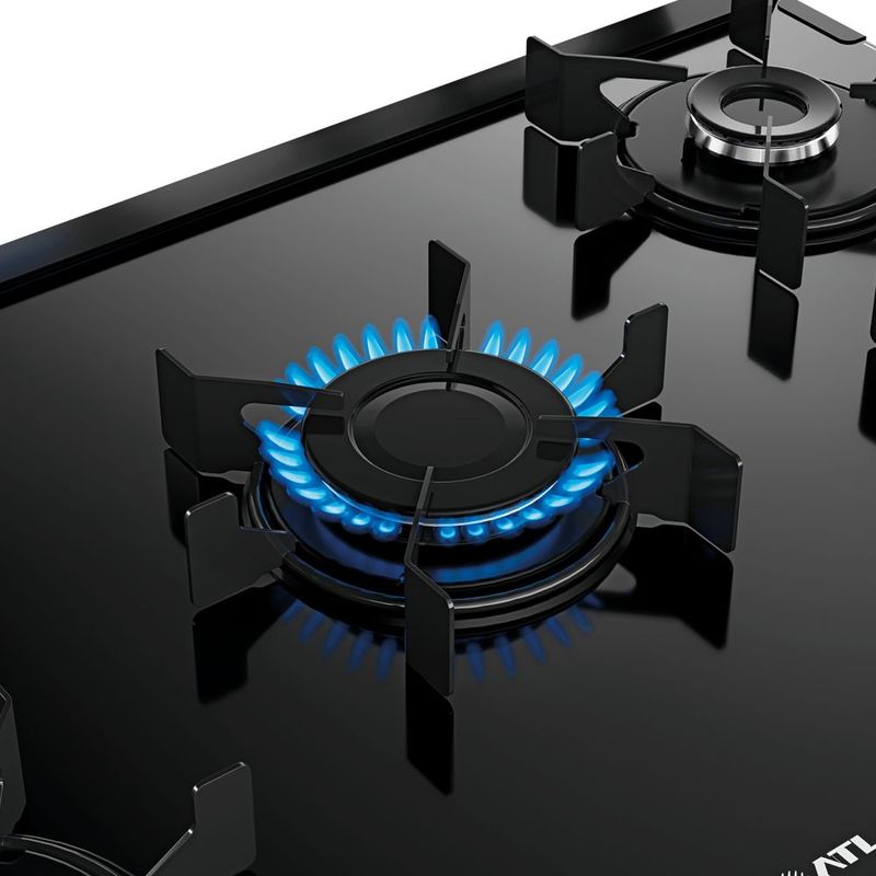 Fog o a G s Atlas M naco Top Glass 5 Bocas Auto Preto 5