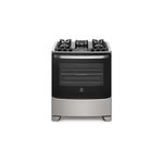 Fog o A G s Electrolux 5 Bocas  De Piso  Acendimento Autom tico  Com Mesa De Vidro E Tripla Chama  Prata - 76usv 0