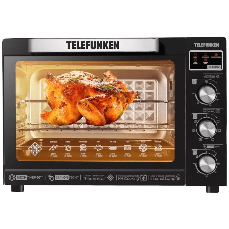 Forno El trico Telefunken 80l  Preto - Tf-E850c 220v 2