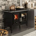 Fog o a Lenha Met vila N1 Barcelona F700F Grafite  com Dupla Combust o - Sa da lado Direito 4