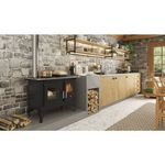 Fog o a Lenha Met vila N1 Barcelona F700F Grafite  com Dupla Combust o - Sa da lado Direito 5