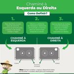 Fog o a Lenha Met vila N1 Barcelona F700F Grafite  com Dupla Combust o - Sa da lado Direito 7