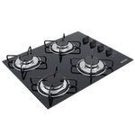 Cooktop a G s Tramontina Brasil 4 Bocas  Acendimento Superautom tico  Mesa de Vidro Temperado Preto - 94703 501 0