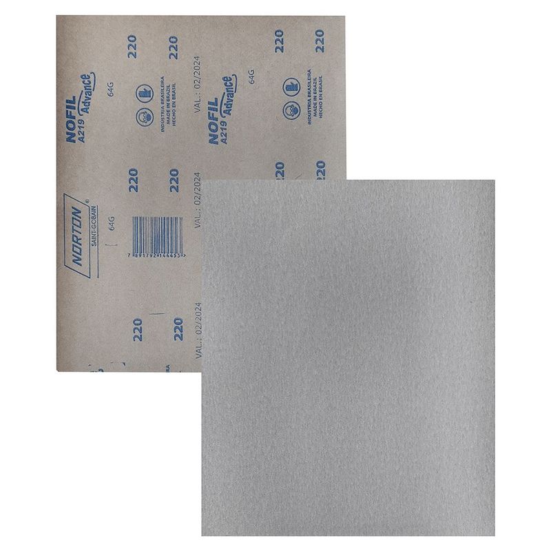 Folha de Lixa Madeira Norton No-Fil A219 Gr o 220 - 05539503032 0