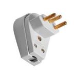 Plugue Macho Angular Ilumi 2 Pinos   Terra 10A 250V Branco - 1439 1