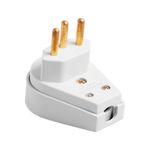 Plugue Macho Angular Ilumi 2 Pinos   Terra 20A 250V Branco - 1440 0