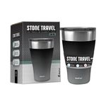 Copo T rmico Stone Brasfoot Degrad  Preto 500ml - 11984 0
