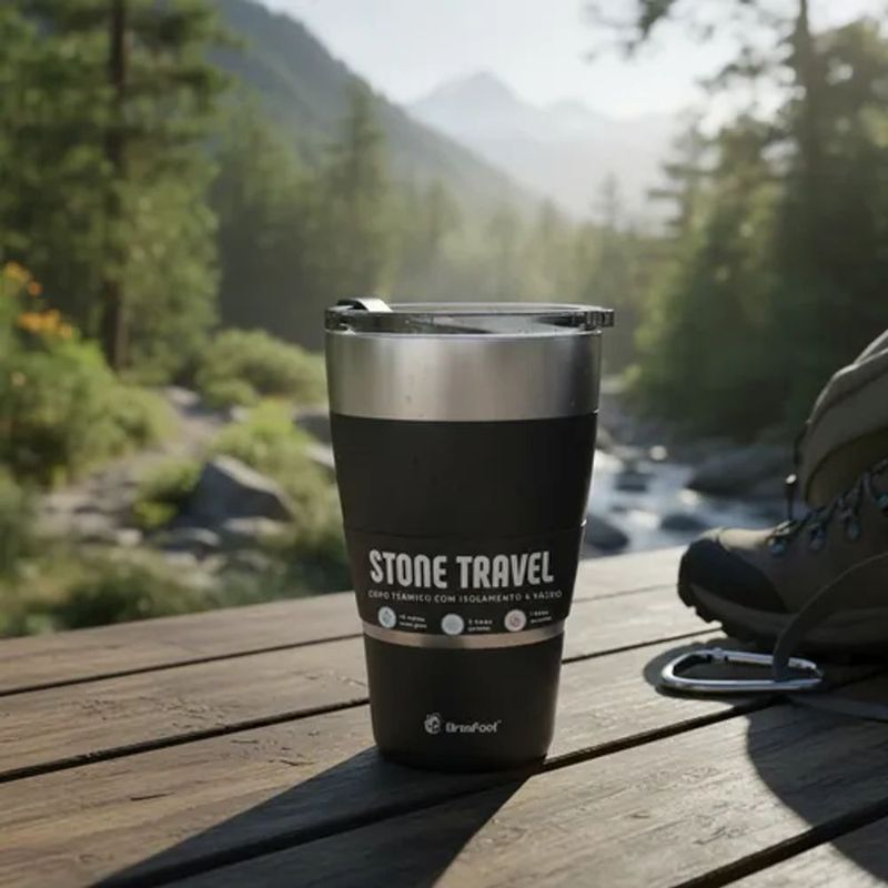 Copo T rmico Stone Brasfoot Degrad  Preto 500ml - 11984 2