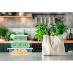 Pote de Vidro Retangular com Tampa 370ml   Mor 7801 1