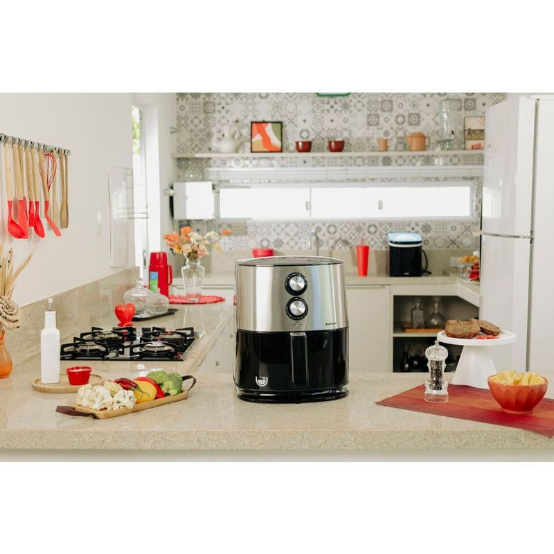 Fritadeira Sem  leo Amvox ARF1565 Inox 6 5L 220V 5