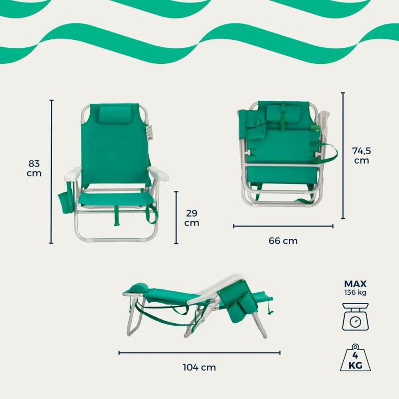 Cadeira Espregui adeira  Mochila Nau Verde Alga 4