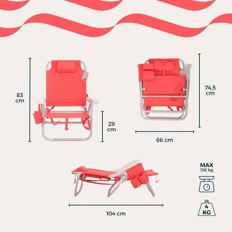 Cadeira Espregui adeira Mochila Nau Coral 5