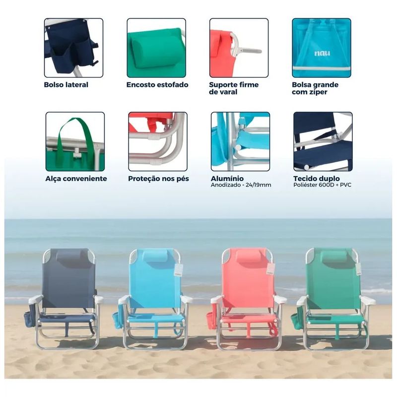 Cadeira Espregui adeira Mochila Nau Azul Piscina 6