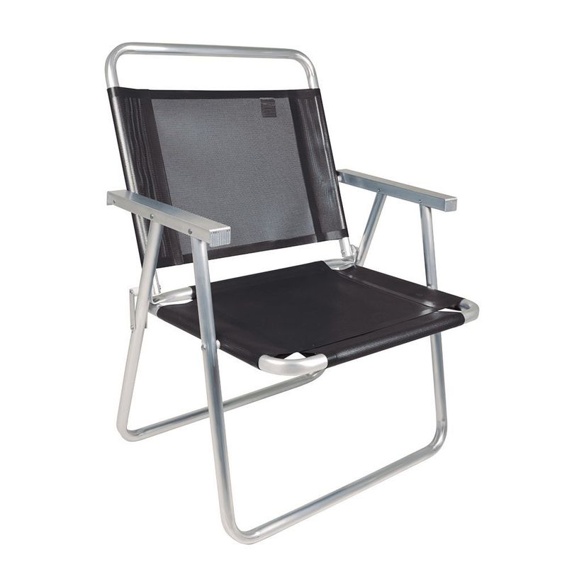 Conj  3 Cadeiras Mor Oversize Alum nio Preto 140kg 1