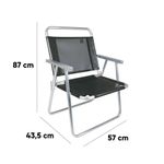 Conj  2 Cadeiras Oversize Mor Alum nio 140kg 2