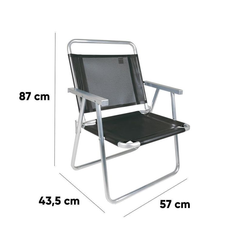 Conj  2 Cadeiras Oversize Mor Alum nio 140kg 2