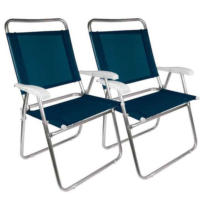 Cojunto 2 Cadeiras Alta Master Aluminio Dobravel Mor 2119 0