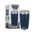 Copo T rmico Stone Brasfoot Azul Escuro 500ml - 10681 0