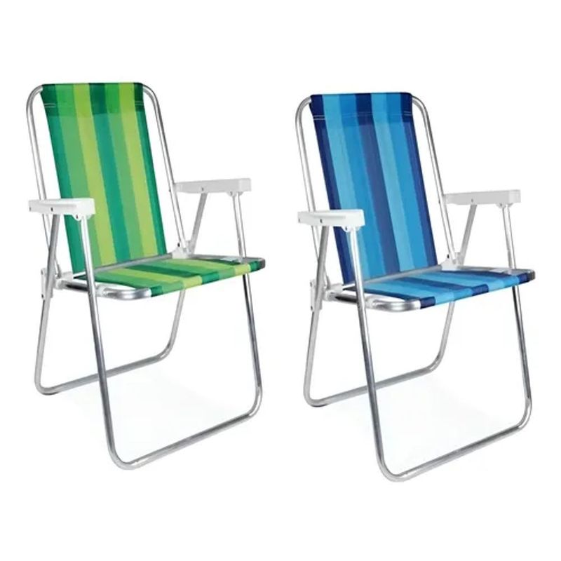 Conjunto 2 Cadeiras Praia Alta Pol  Aluminio Sortidas Mor 2101 3